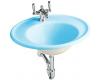 Kohler Iron Works K-2822-4A-KC Vapour Blue Lavatory with Almond Exterior and 4" Centers