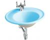 Kohler Iron Works K-2822-4S-KC Vapour Blue Lavatory with Sandbar Exterior and 4" Centers