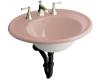 Kohler Iron Works K-2822-4W-45 Wild Rose Lavatory with White Exterior and 4" Centers