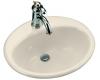 Kohler Farmington K-2905-1-47 Almond Self-Rimming Lavatory with Single-Hole Faucet Drilling Kohler Farmington K-2905-1-47 Almond Self-Rimming Lavatory with Single-Hole Faucet Drilling