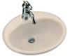 Kohler Farmington K-2905-1L-55 Innocent Blush Self-Rimming Lavatory with Single-Hole Faucet Drilling and Soap Dispenser Drilling on Left