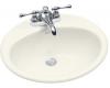 Kohler Farmington K-2905-4L-96 Biscuit Self-Rimming Lavatory with 4" Centers and Soap Dispenser Drilling on Left