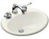Kohler Farmington K-2905-8R-96 Biscuit Self-Rimming Lavatory with 8" Centers and Soap Dispenser Drilling on Right