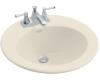 Kohler Radiant K-2917-1L-47 Almond Self-Rimming Lavatory with Single-Hole Faucet and Left-Hand Soap Dispenser Hole Drillings