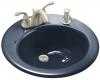 Kohler Radiant K-2917-1R-52 Navy Self-Rimming Lavatory with Single-Hole Faucet and Right-Hand Soap Dispenser Hole Drillings