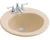 Kohler Radiant K-2917-4L-33 Mexican Sand Self-Rimming Lavatory with 4" Centers and Left-Hand Soap Dispenser Hole Drillings