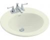 Kohler Radiant K-2917-4L-NG Tea Green Self-Rimming Lavatory with 4" Centers and Left-Hand Soap Dispenser Hole Drillings