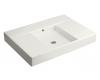 Kohler Traverse K-2955-0 White Top and Basin Lavatory with No-Hole Faucet Drilling