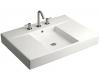 Kohler Traverse K-2955-1-0 White Top and Basin Lavatory with Single-Hole Faucet Drilling