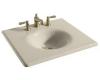 Kohler Iron/Impressions K-3048-1-47 Almond 25" Cast Iron One-Piece Surface and Integrated Lavatory with Single-Hole Faucet Drilling