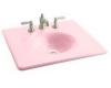 Kohler Iron/Impressions K-3048-1-KF Vapour Pink 25" Cast Iron One-Piece Surface and Integrated Lavatory with Single-Hole Faucet Drilling