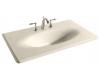 Kohler Iron/Impressions K-3051-1-47 Almond 37" Cast Iron One-Piece Surface and Integrated Lavatory with Single-Hole Faucet Drilling