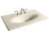Kohler Iron/Impressions K-3051-4-47 Almond 37" Cast Iron One-Piece Surface and Integrated Lavatory with 4" Centers