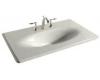 Kohler Iron/Impressions K-3051-4-95 Ice Grey 37" Cast Iron One-Piece Surface and Integrated Lavatory with 4" Centers