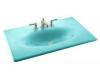 Kohler Iron/Impressions K-3051-4-KG Vapour Green 37" Cast Iron One-Piece Surface and Integrated Lavatory with 4" Centers