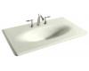 Kohler Iron/Impressions K-3051-4-NG Tea Green 37" Cast Iron One-Piece Surface and Integrated Lavatory with 4" Centers