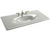 Kohler Iron/Impressions K-3052-1-FF Sea Salt 43" Cast Iron One-Piece Surface and Integrated Lavatory with Single-Hole Faucet Drilling