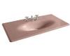 Kohler Iron/Impressions K-3052-4-45 Wild Rose 43" Cast Iron One-Piece Surface and Integrated Lavatory with 4" Centers