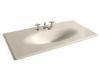 Kohler Iron/Impressions K-3052-4-47 Almond 43" Cast Iron One-Piece Surface and Integrated Lavatory with 4" Centers