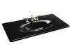 Kohler Iron/Impressions K-3052-4-7 Black Black 43" Cast Iron One-Piece Surface and Integrated Lavatory with 4" Centers