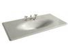 Kohler Iron/Impressions K-3052-4-95 Ice Grey 43" Cast Iron One-Piece Surface and Integrated Lavatory with 4" Centers