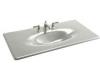 Kohler Iron/Impressions K-3052-4-FF Sea Salt 43" Cast Iron One-Piece Surface and Integrated Lavatory with 4" Centers