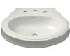 Kohler Leighton K-2327-1-0 White Lavatory Pedestal Basin with Single-Hole Faucet Drilling