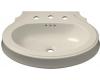 Kohler Leighton K-2327-1-47 Almond Lavatory Pedestal Basin with Single-Hole Faucet Drilling