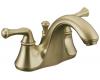 Kohler Forte K-10270-4A-BV Vibrant Brushed Bronze 4" Centerset Lavatory Faucet with Traditional Lever Handles