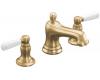 Kohler Bancroft K-10577-4P-BV Brushed Bronze 8-16" Widespread Bath Faucet with White Ceramic Lever Handles