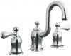 Kohler Bellhaven K-11551-4-CP Polished Chrome Widespread Lavatory Faucet with Lever Handles