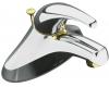 Kohler Coralais K-15182-F-CB Polished Chrome/Polished Brass Single-Control Centerset Lavatory Faucet with Lever Handle