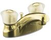 Kohler Coralais K-15241-7-PB Vibrant Polished Brass Centerset Lavatory Faucet with Pop-Up Drain and Sculptured Acrylic Handles