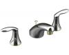 Kohler Coralais K-15261-4-CB Polished Chrome with Vibrant Polished Brass Accents Widespread Lavatory Faucet with Lever Handles