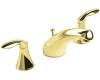 Kohler Coralais K-15261-4-PB Vibrant Polished Brass Widespread Lavatory Faucet with Lever Handles