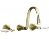 Kohler Finial Traditional K-T343-4P-AF Vibrant French Gold Wall-Mount Vessel Faucet Trim with White Lever Handles