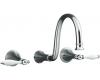 Kohler Finial Traditional K-T343-4P-CP Polished Chrome Wall-Mount Vessel Faucet Trim with White Lever Handles