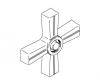 Kohler 1066101-A-BN Part - Brushed Nickel Handle- Bath Cross- Pure
