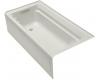 Kohler Archer K-1124-GLA-95 Ice Grey 6' BubbleMassage Bath Tub with Comfort Depth Design, Integral Apron and Left-Hand Drain