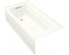Kohler Archer K-1124-HL-0 White 6' Whirlpool Bath Tub with Comfort Depth Design, Integral Apron, Left-Hand Drain and Heat