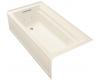 Kohler Archer K-1124-HL-47 Almond 6' Whirlpool Bath Tub with Comfort Depth Design, Integral Apron, Left-Hand Drain and Heat