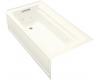 Kohler Archer K-1124-HL-96 Biscuit 6' Whirlpool Bath Tub with Comfort Depth Design, Integral Apron, Left-Hand Drain and Heat