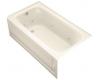 Kohler Bancroft K-1151-HL-47 Almond 5' Whirlpool Bath Tub with Integral Apron, Heater and Left-Hand Drain
