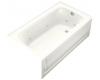 Kohler Bancroft K-1151-HR-0 White 5' Whirlpool Bath Tub with Integral Apron, Heater and Right-Hand Drain