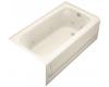 Kohler Bancroft K-1151-HR-47 Almond 5' Whirlpool Bath Tub with Integral Apron, Heater and Right-Hand Drain