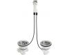 Kohler Duostrainer K-8816-96 Biscuit Dry Sink Strainer with Dual Cable Drain