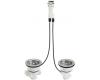 Kohler Duostrainer K-8816-CP Polished Chrome Dry Sink Strainer with Dual Cable Drain