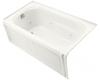 Kohler Portrait K-1109-HL-0 White 5' Whirlpool Bath Tub with Integral Apron, Heater and Left-Hand Drain