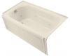 Kohler Portrait K-1109-HL-47 Almond 5' Whirlpool Bath Tub with Integral Apron, Heater and Left-Hand Drain