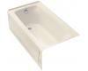 Kohler Bancroft K-1151-GLA-47 Almond 5' BubbleMassage Bath Tub with Integral Apron and Left-Hand Drain